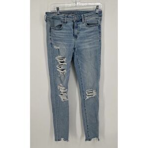 American Eagle Next Level‎ Stretch Womens Regular Jeans Size 6 Distressed